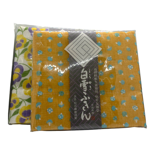 Shrooms & Pansies Japanese Kitchen Towel (Fukin) - Set of 2 by Shirayuki